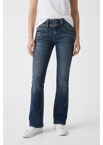 Slim-fit-Jeans Pepe Jeans "ICONIC GEN", Damen, Gr. 27, L&auml;nge 30, blau used, Denim/Jeans, Obermaterial: 99% Baumwolle, 1% Elasthan, slim fit lang, Jeans Slim-fit-Jeans, Mid Waist