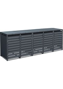 M&uuml;lltonnenbox WESTMANN "Kubus", grau (anthrazit), B:332cm H:116cm T:80cm, Stahl, Aufbewahrungsboxen, M&uuml;lltonnenbox, Platz f&uuml;r 5x240 L M&uuml;lltonnen