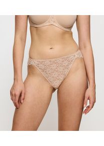 Tai-Slip TRIUMPH "Amourette", Damen, Gr. 44, beige (natur), Spitze, Obermaterial: 77% Polyamid, 23% Elasthan. Spitze: 86% Polyamid, 14% Elasthan, unifarben, k&ouml;rpernah, Unterhosen Tai-Slip, Stretch-Spitze, hoher Beinausschnitt