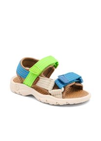 Sandale bisgaard "nico Weite: normal", M&auml;dchen, Gr. 28, Textil, bunt (blau, gr&uuml;n, beige), Schuhe Sandale, Trekkingschuh, Badeschuh, Klettschuh, Gr&ouml;&szlig;enschablone zum Download