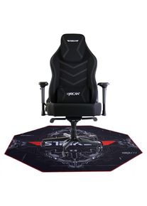 Hyrican Gaming-Stuhl "Striker "Runner" ergonomischer Gamingstuhl, Schreibtischstuhl", schwarz (schwarz, schwarz, schwarz), B/H/T: 125cm, Stoff, St&uuml;hle, inklusive Bodenschutzmatte 1100x1100x2mm, Gaming-Stuhl