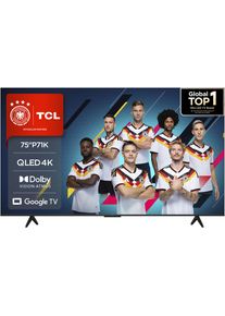 TCL QLED-Fernseher "75P71KX1", Energieeffizienz: F, schwarz, 75, Fernseher, Multi-HDR, Dolby Vision, Smart TV, Airplay2, Dolby Atmos, Game Master, QLED-Fernseher