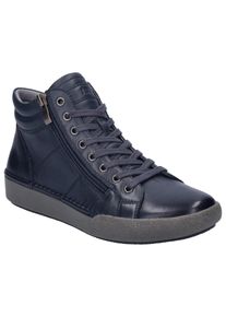 Sneaker Josef Seibel "Claire 11", Damen, Gr. 39, blau (nachtblau), Leder, unifarben, Schuhe Sneaker, Schn&uuml;rboots, High Top Sneaker, Komfortschuh mit Lederinnensohle