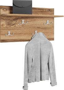 Garderobenpaneel OTTO HOME "Paris", braun (eichefarben wotan), B:70cm H:40cm T:21,5cm, Holzwerkstoff, Garderobenpaneele, Garderobenpaneel, Praktische Wandgarderobe mit Doppelhaken (B/T/H): 70/21,5/40 cm