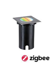 LED Einbauleuchte Paulmann "Floor eckig 110x110mm RGBW+ 4,9W 300lm 230V Eisen geb&uuml;rstet Aluminium", silber (edelstahlfarben), B:11cm H:14,8cm T:11cm, Leuchten, LED Einbauleuchte, Bodeneinbauleuchte Smart Home Zigbee 3.0 IP67