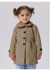 Kurzmantel name it "NMFMADELIN TRENCH COAT NOOS", M&auml;dchen, Gr. 122, savannah tan, Web, Obermaterial: 85% Polyester, 15% Baumwolle, unifarben, figurumspielend Po-bedeckend, mit Knopf,mit Riegel, M&auml;ntel Kurzmantel, im romantischen Look