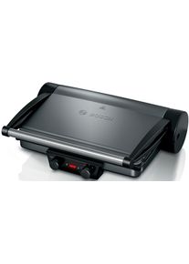 Kontaktgrill Bosch "TCG4215, 3-in1-Kontaktgrill, Temperaturregler, einfache Reinigung", silber, B:40cm H:11,5cm T:33cm, Kontaktgrill_Standgrill_Tischgrill_Teppanyakigrill, Kontaktgrill, Fettablaufrinne, Auflaufform, herausnehmbare Aluminium-Grillplatten