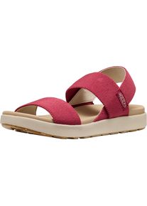 Sandale Keen "ELLE BACKSTRAP", Damen, Gr. 39,5, rot (garnet, birch), Synthetik, Schuhe Sandale, aus waschbarem Stretchmaterial