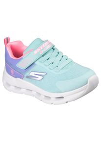 Sneaker Skechers "GLIDE-STEP LIGHTS", M&auml;dchen, Gr. 27, Textil, blau (hellblau, multi), Lederimitat, Textil, kontrastfarbene Details, Schuhe Sneaker, Halbschuh mit Glide Step, Gr&ouml;&szlig;enschablone zum Download