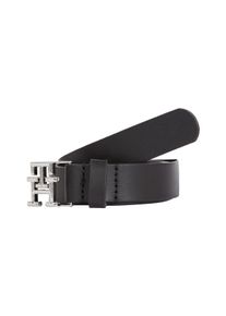 Lederg&uuml;rtel Tommy Hilfiger "TH LOGO 2,5 cm breit", Damen, Gr. 85, schwarz, Leder, G&uuml;rtel Lederg&uuml;rtel, mit Monogramm-Schlie&szlig;e