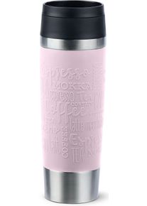Thermobecher Emsa "Travel Mug Classic, mit 360-Trink&ouml;ffnung, auslaufsicher, rutschfest", pink (pastell, pink), H:24,2cm &Oslash;:8cm, Edelstahl, Kunststoff, Silikon, Trinkgef&auml;&szlig;e, Thermobecher, 4h hei&szlig;, 8h kalt - 360 ml / 6h hei&szlig;, 12h kalt - 500 ml, 100% dicht