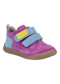 Barfu&szlig;schuh Richter "Samy", M&auml;dchen, Gr. 27, pink fuchsia kombiniert, Glattleder, Veloursleder, kontrastfarbene Details, Schuhe Barfu&szlig;schuh, Kinderschuh im Konstrastlook, Gr&ouml;&szlig;enschablone zum Download