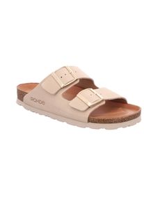 Pantolette Rohde "Alba", Damen, Gr. 35, sand, Leder, unifarben, Schuhe Pantolette, Sommerschuh, Hausschuh mit zwei Schnallenverschl&uuml;sse