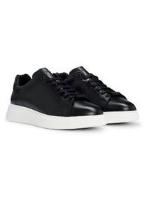 Sneaker BOSS "Sneaker Bulton_Runn_lt_N", Herren, Gr. 45, schwarz, Obermaterial: 100% Rindsleder Leather cow. Futter: 100% Polyester PES. 100% Gummi rubber., Schuhe Sneaker