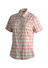 Funktionsbluse Maier Sports "Kendra S/S W", Gr. 42, cappuccino, 97% Polyester, 3% Elasthan, Blusen Funktionsbluse, Damen Bluse, leichte Kurzarmbluse, Blusen-Shirt, Karobluse, Reg Fit