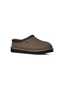 UGG Australia Hausschuh UGG "Unisex TASMAN II", Herren, Gr. 13 (46), braun (dunkelbraun), Nubukleder, Textil, ethno, Basic, Schuhe Hausschuh, Mule, Sabot, Schlupfschuh mit Textil-Einfass
