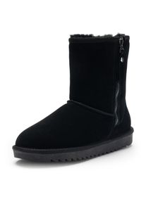 Winterboots Ara "ALASKA Zip", Damen, Gr. 42, schwarz (schwarz classic zip), Lammfell, Veloursleder, unifarben, Schuhe Winterboots, Schlupfboots, Plateauboots mit Lammfellfutter