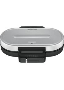 Rommelsbacher Waffeleisen "WA 1250", silber (schwarz, silber), B:34,5cm H:8cm T:25cm, Waffeleisen, Waffeleisen