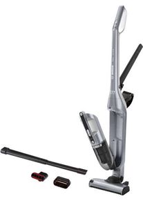Bosch Akku-Stielstaubsauger "Flexxo Serie 4 BCH3P210", silber (silberfarben), B:26,5cm H:115cm T:18cm, Akkusauger, lange Laufzeit, 21.6 V, hohe Saugleistung, integriertes Zubeh&ouml;r, Akku-Stielstaubsauger