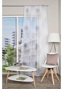 Vorhang Home Wohnideen "RAWLINS" Gr. 2, grau, B:140cm H:175cm, Microfaser, Polyester, Gardinen, Vorhang, Schal aus Voile bedruckt