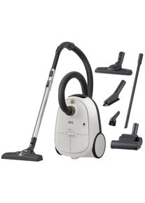 AEG Bodenstaubsauger "HYGIENIC 6000 (AB61H6SW)", wei&szlig; (shell wei&szlig;), B:44cm H:24cm T:31cm, Bodenstaubsauger, hohe Saugleistung, inkl. Zusatzd&uuml;sen, 50 % Recyclingkunststoff, Bodenstaubsauger