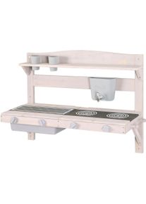 Outdoor-Spielk&uuml;che Roba "Matschk&uuml;che zum Aufh&auml;ngen, grau lasiert, aus Holz", grau, Spielk&uuml;chen, KinderB:85cm H:65cm T:35cm, Outdoor-Spielk&uuml;che, B:85cm H:65cm T:35cm