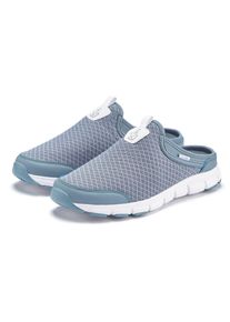 Sneaker Lascana "Slip-On-Sneaker", Damen, Gr. 36, grau (blau), Obermaterial: 100% Textilmaterial. Decksohle: 100% Textilmaterial. Futter: 100% Textilmaterial. Laufsohle: 100% Synthetik, unifarben, Basic, Schuhe Sneaker, Halbschuh, Freizeitschuh, Sabot, Clogs aus leichtem Mesh-Material