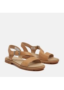 Sandale Timberland "CALISTA BAY BACKSTRAP SANDAL", Damen, Gr. 39,5, Synthetik, braun (md bei f grain), Leder, Schuhe Sandale, aus Leder