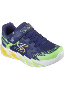 Slip-On Sneaker Skechers "FLEX-GLOW 3.0", Jungen, Gr. 28, blau (navy, mint), Synthetik, Textil, Schuhe Slip-On Sneaker, Sneaker, Klettschuh, Kindergartenschuh mit auff&auml;lliger Sohle