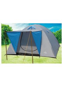 Kuppelzelt EXPLORER "Iglu Zelt 3 Personen Campingzelt wasserdicht winddicht Ventilation", grau (grau, blau), Zelte, B/H/L: 210cm x 130cm x 205cm, Kuppelzelt, B:210cm H:130cm L:205cm