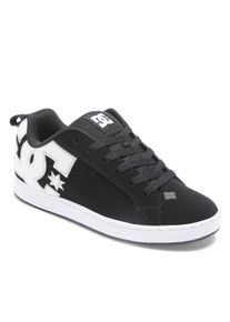 Sneaker DC Shoes "Court Graffik", Damen, Gr. 6,5(37,5), schwarz-wei&szlig; (schwarz, wei&szlig; stencil), Obermaterial:55, 91% Leder, 38, 75% Synthetik, 5, 34% Microfaser;, Schuhe Sneaker
