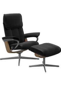Relaxsessel stressless "Admiral", schwarz (schwarz batick), B:84cm H:100cm T:73cm, Leder BATICK: BATICK ist ein leicht korrigiertes, durchgef&auml;rbtes und genarbtes M&ouml;belleder, bei dem die meisten Unebenheiten und Spuren in der Regel entfernt wurden., Sessel, Relaxsessel, mit Cross Base, Gr&ouml;&szlig;e M & L, Holzakzent Eiche
