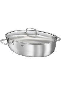 R&ouml;sle Br&auml;ter R&Ouml;SLE "ELEGANCE", silber (silberfarben), B:28,5cm H:13cm L:41cm, T&ouml;pfe, Br&auml;ter, oval, mit Glasdeckel, sp&uuml;lmaschinen-, backofen- und induktionsgeeignet