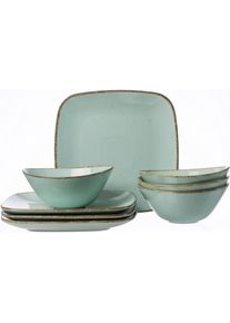 Ritzenhoff & Breker Tafelservice RITZENHOFF & BREKER "Geschirr-Set CASA", blau, 8 Stk., Porzellan, Geschirr-Sets, Tafelservice, Teller Set, Vintage Look, 8 Teile, f&uuml;r 4 Personen