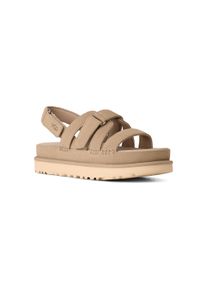 UGG Australia Riemchensandale UGG "GOLDENSTAR GLEAM", Damen, Gr. 5 (36), hellbeige, Veloursleder, unifarben, Schuhe Riemchensandale, Plateausandale, Sandalette mit weichem Fu&szlig;bett