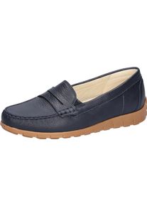Waldl&auml;ufer Mokassin WALDL&Auml;UFER "H-LUCY", Damen, Gr. 7 (40,5), dunkelblau, Nappaleder, unifarben, Schuhe Mokassin, Halbschuh, Slipper, Schlupfschuh, mit Zierriegel, Komfortweite H