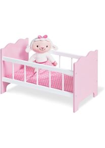 Puppenbett Pinolino "Jasmin", rosa (wei&szlig;, rosa), Puppenm&ouml;bel, KinderB:29cm H:29cm T:50cm, MDF, Puppenbett, B:29cm H:29cm T:50cm