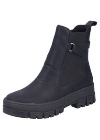 Winterstiefelette Rieker, Damen, Gr. 40, Warmfutter, schwarz, Elastischer Einsatz, Lederimitat, unifarben, Schuhe Winterstiefelette, Chelseaboots, Plateauboots, Klassik-Stiefelette mit Warmfutter