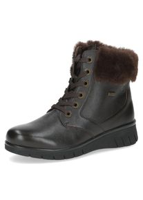 Winterboots Caprice, Damen, Gr. 36, dunkelbraun, Nappaleder, Textil, unifarben, Schuhe Winterboots, Keilabsatz, Schn&uuml;rboots, Schn&uuml;rstiefelette in Weite H (sehr weit)