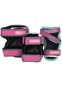 Protektoren-Set Powerslide "Kids Pro Girls Set" Gr. S, pink (grau), Protektoren, Kinder, S, Nylon, Protektoren-Set