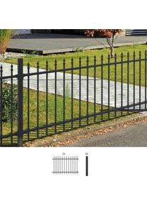 Metallzaun Alberts "Chaussee", schwarz, H:120cm, Aluminium, Zaunelemente, Metallzaun, H&ouml;he: 100 und 120 cm, Gesamtl&auml;nge: 10 m, zum Einbetonieren
