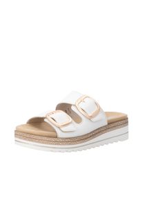 Pantolette Remonte, Damen, Gr. 44, rosa (sanftes wei&szlig;), Leder, unifarben, Schuhe Pantolette, Hausschuh, Sommerschuh, Klettschuh mit Lite&acute;n Soft-Ausstattung