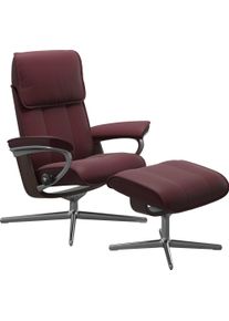 Relaxsessel stressless "Admiral", rot (bordeaux batick), B:93cm H:103cm T:79cm, Leder BATICK: BATICK ist ein leicht korrigiertes, durchgef&auml;rbtes und genarbtes M&ouml;belleder, bei dem die meisten Unebenheiten und Spuren in der Regel entfernt wurden., Sessel, Relaxsessel, mit Cross Base, Gr&ouml;&szlig;e M & L, Holzakzent Wenge