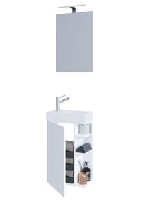 Waschtisch Vcm "2-tlg G&auml;ste WC Badm&ouml;bel Waschtisch Lumia Spiegel", wei&szlig;, B:40cm T:22cm, Schr&auml;nke, Waschtisch