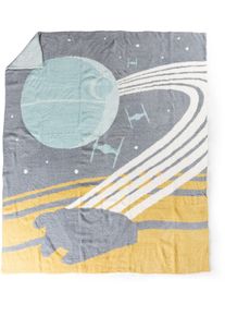 Kinderdecke Star Wars "Star Wars Millennium Falcon", blau, B:130cm L:150cm, Polyester, Wohndecken, Kinderdecke, Flauschige Kuscheldecke - 127 x 152 cm Flauschig gestrickt