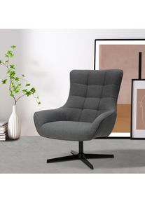Ohrensessel OTTO HOME "LEMOORE - OTTO. Verl&auml;ssliche Qualit&auml;t.", grau (dunkelgrau), B:80cm H:99cm T:89cm, Metallgestell, Holzrahmen, Komfortschaum, Bezug, Sessel, Ohrensessel, Relaxsessel, TV-Sessel, 360 Grad drehbar
