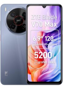 ZTE Smartphone "Blade V70 Max", Energieeffizienz: B, grau (galactic gray), 128 GB, Mobiltelefone, Smartphone