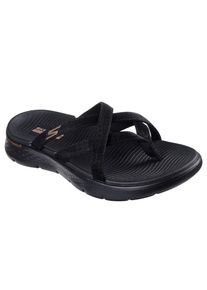 Zehentrenner Skechers "GO WALK FLEX SANDAL-SSSELENA", Damen, Gr. 40, schwarz unifarben, Textil, Schuhe Zehentrenner, Sommerschuh, Strandschuh, Sandale, Badeschuh mit Komfortfu&szlig;bett