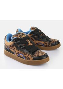 Sneaker Buffalo "LIBERTY SKATE", Damen, Gr. 37, Textil, braun (braun, leo), Lederimitat, Schuhe Sneaker, Retro-Sneaker, Freizeitschuh, Schn&uuml;rschuh in trendiger Leo-Optik