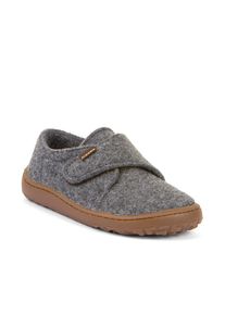 Hausschuh froddo "BAREFOOT WOOLY", M&auml;dchen, Gr. 35, grau, Wolle, Basic, Schuhe Hausschuh, Klettschuh, Kindergartenschuh mit Wollfutter